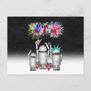 Carte Postale Robo-x9 Célèbre la Nuit du 4 juillet