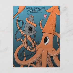 Carte Postale Robot Alien Squid X