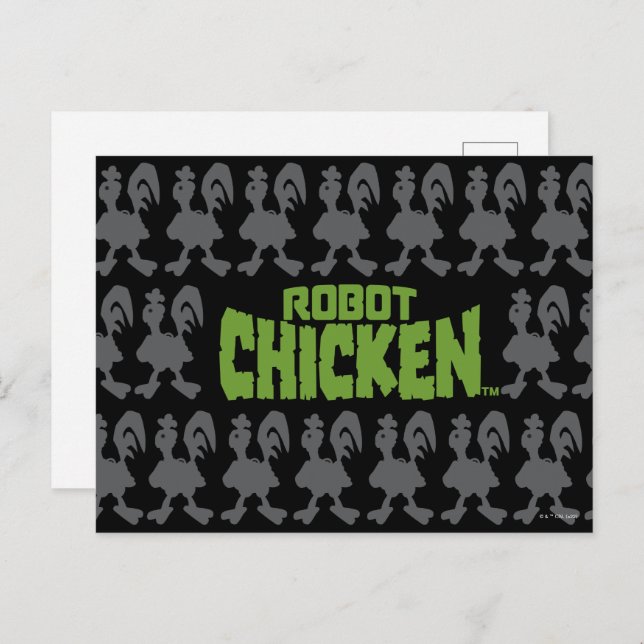 Carte Postale Robot Chicken Silhouette Pattern (Devant / Derrière)