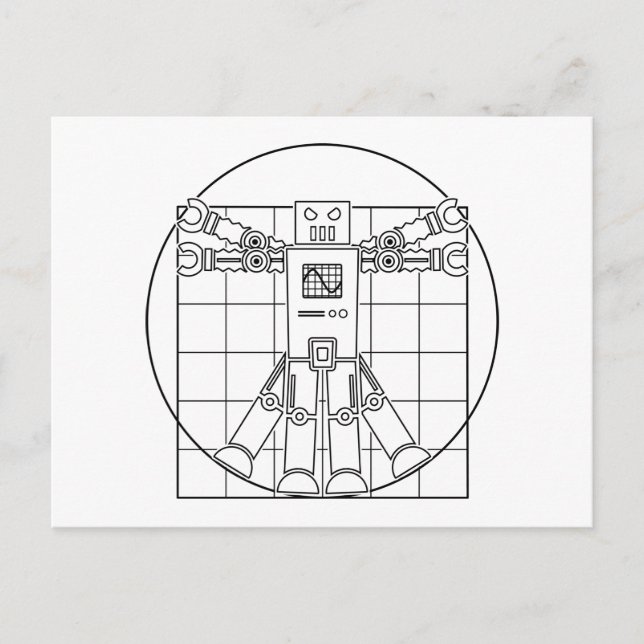 Carte postale Robot Da Vinci Vitruvian (Devant)