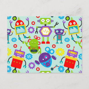 Carte Postale Robot de dessin pour enfants mignon