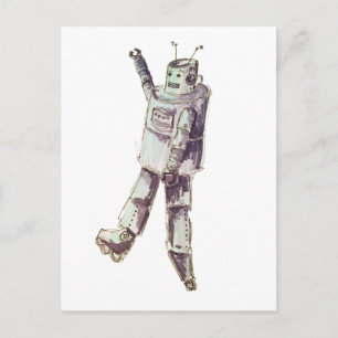 Carte Postale robot rétro