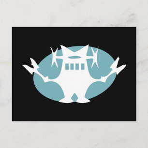 Carte Postale Robot rétro en bleu