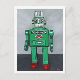 Carte Postale Robot vert
