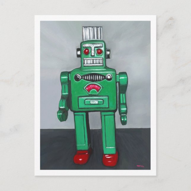 Carte Postale Robot vert (Devant)
