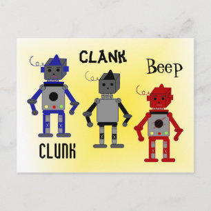 Carte Postale Robots avec des citations amusantes