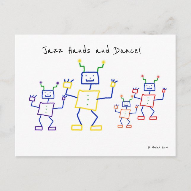 Carte Postale Robots Jazz Hands and Dance (Devant)
