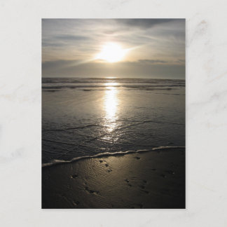 Carte Postale Rochers de plage et coucher de soleil