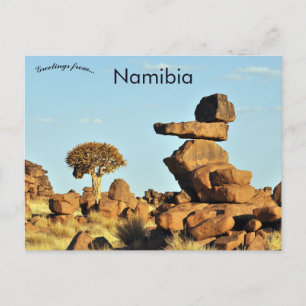 Carte Postale Roches et arbres en Namibie