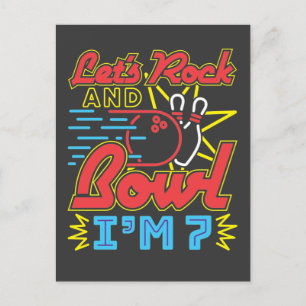 Carte Postale Rock and Bowl J'ai 7 ans
