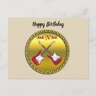Carte Postale Rock N roll avec guitares électriques
