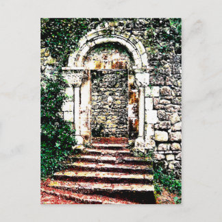 Carte Postale Rock Porte et escaliers dans le château mauresque