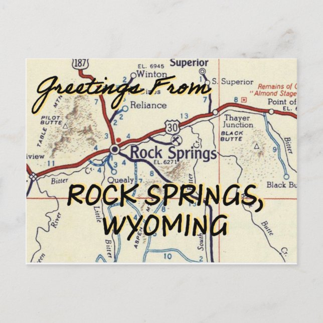 Carte Postale Rock Springs Wyoming Vintage (Devant)