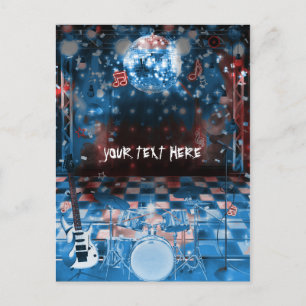 Carte Postale ROCK STAR Anniversaire Dance Musicale Merci