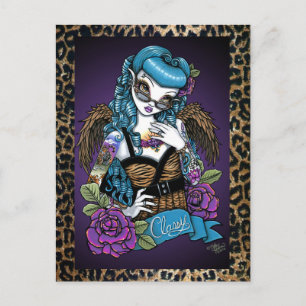 Carte postale Rockabilly Baby Tattoo Leopard Angel