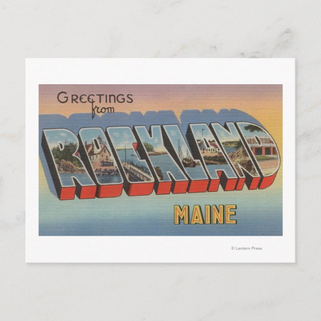 Carte Postale Rockland, Maine - Grandes scènes de lettres (Devant)