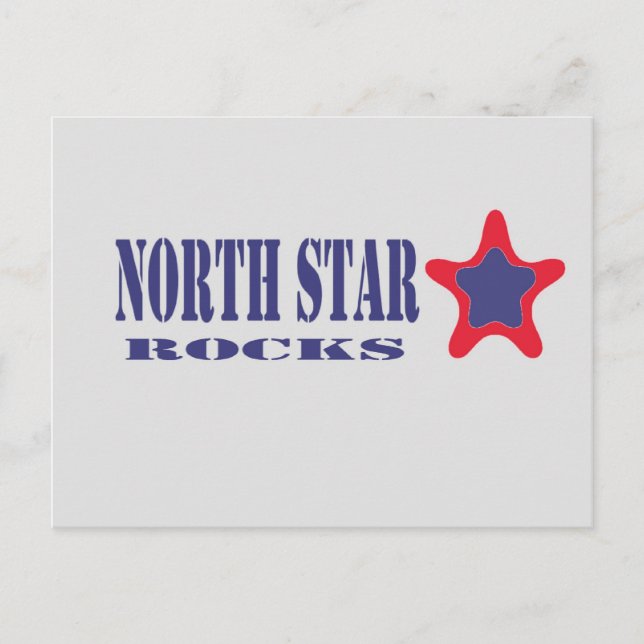 Carte Postale Rocks North Star (gris, bleu, rouge) (Devant)