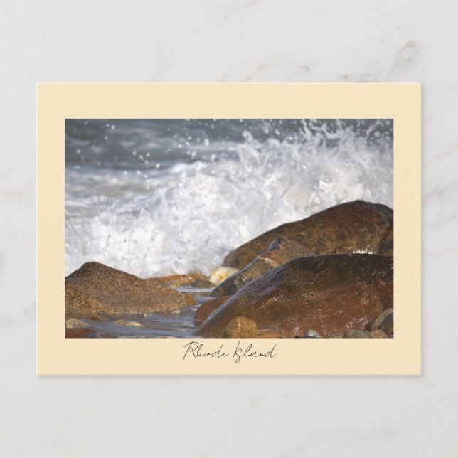 Carte Postale Rocks Waves Rhode Island Postcard (Devant)