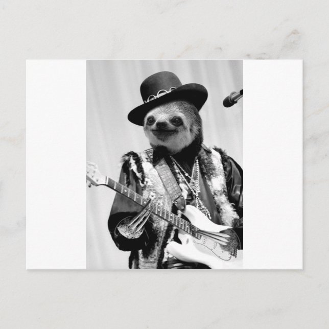 Carte Postale Rockstar Sloth #2 (Devant)