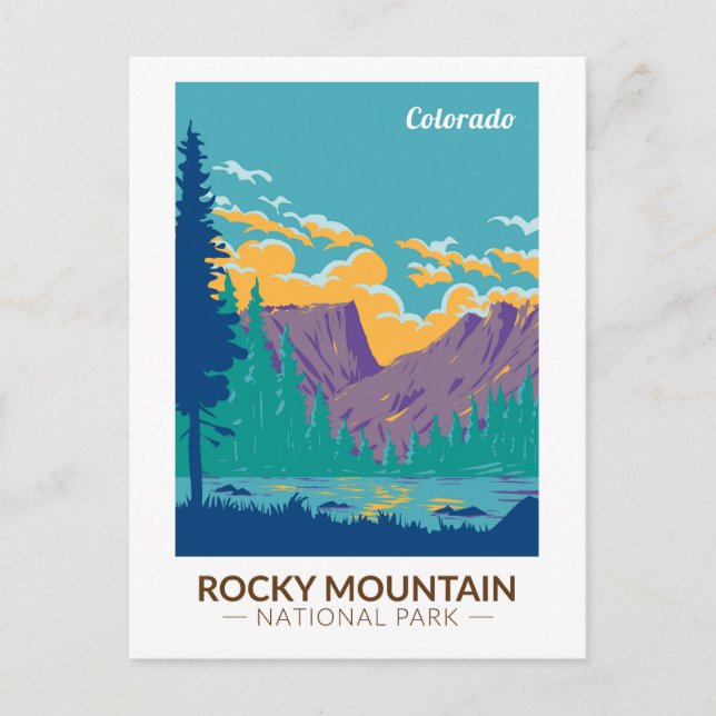 Carte Postale Rocky Mountain National Park Teton Range Travel (Devant)