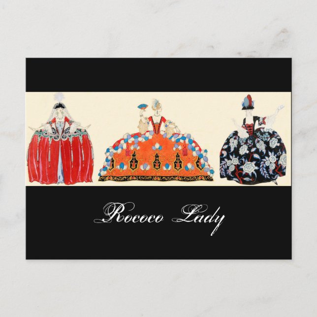CARTE POSTALE ROCOCO LADY MODE COSTUME DESIGNER MAKEUP ARTISTE (Devant)