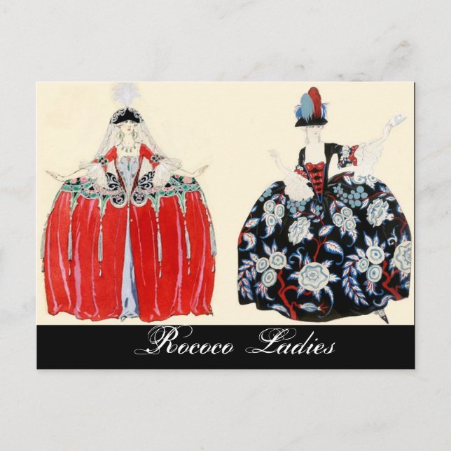 CARTE POSTALE ROCOCO LADY MODE COSTUME DESIGNER MAKEUP ARTISTE (Devant)