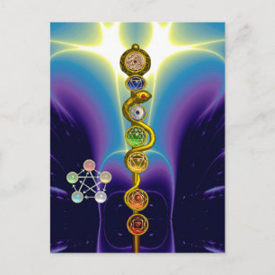 CARTE POSTALE RODE D'ASCLEPIUS 7 CHAKRAS, YOGA, ÉNERGIE SPIRITUE