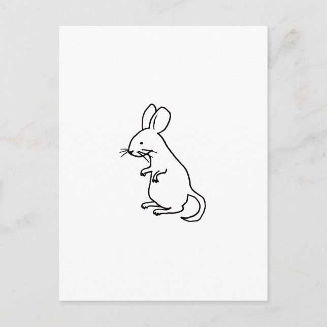 Carte Postale Rodent rat trait d'encre de souris dessin logo (Devant)