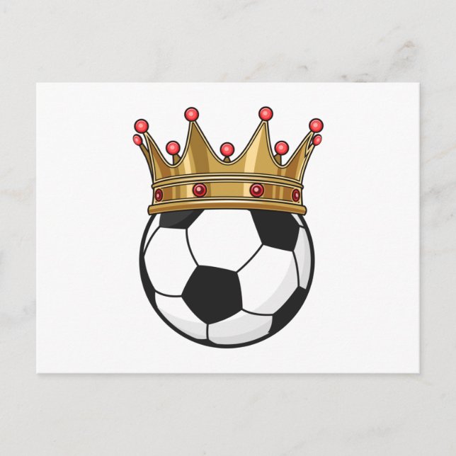 Carte Postale Roi Couronne de Football (Devant)