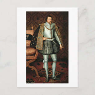Carte Postale Roi James Ier d'Angleterre (1566-1625) (huile sur 