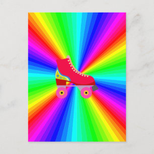 Carte Postale Rollerskate Sur Spectre De Couleurs Radial