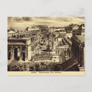 Carte Postale Roma, l'image artistique du Forum à l'époque romai