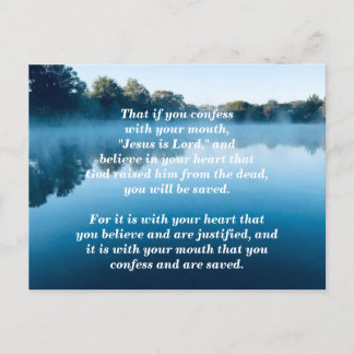 Carte Postale Romains 10:9 Jésus est Seigneur Verset Biblique