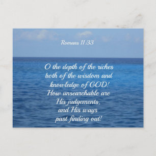 Carte Postale Romains 11:33 O la profondeur des richesses...