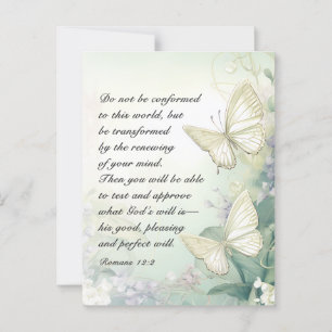 Carte Postale Romains 12:2 Ne se conforment pas à cette Bible Mo