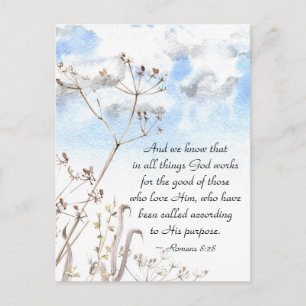 Carte Postale Romains 8:28 Tout ce que Dieu travaille pour le bi