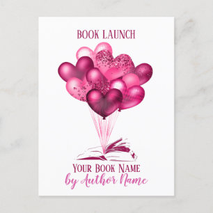 Carte Postale Romance Book Launch Party Postcard Invitation