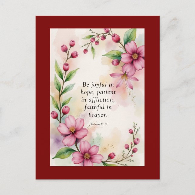 Carte Postale Romans 12:12 Custom Bible Verse (Devant)