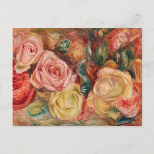 Carte Postale Romantic red and pink roses Pierre Auguste Renoir (Devant)