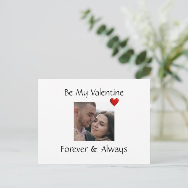 Carte Postale Romantic Valentine Card Add Your Own Couple Photo (Debout devant)