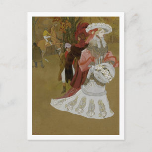 Carte Postale Romantique, jolie femme, Mode, Vintage