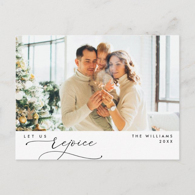 Carte Postale Romantique Moderne, Réjouissons-nous, Noël, Photo  (Devant)