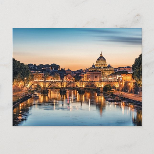 Carte Postale Rome dans la soirée (Devant)