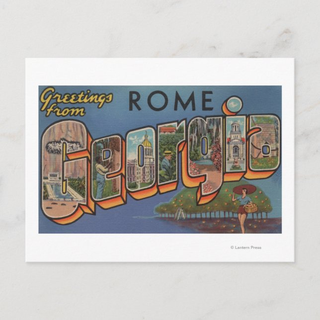 Carte Postale Rome, GéorgieGrandes lettres ScènesRome, GA (Devant)