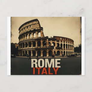 Carte Postale Rome Italie Colisée Voyage Art Vintage