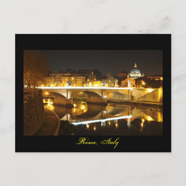 Carte Postale Rome, Italie la nuit (Devant)