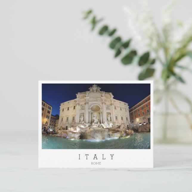 Carte Postale Rome, La Fontaine de Trevi, Italie (Debout devant)