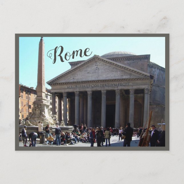 Carte Postale Rome (Panthéon) avec texte (Devant)