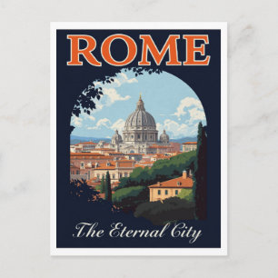 Carte Postale Rome rétro Basilique Saint-Pierre Ville Éternelle