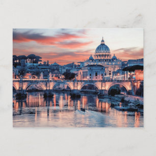 Carte Postale Rome rose